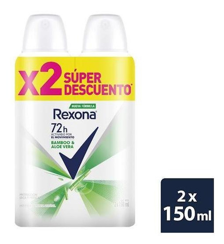 Desodorante Rexona Women Larga Duración Bamboo X 2 Und