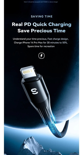 Cable Para iPhone iPad Carga Rápida 2 Metros Reforzado
