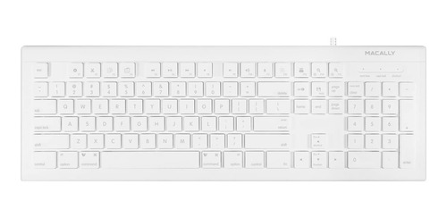 Macally Tamanho Completo Usb Teclado Com Fio Mac Pc Plug