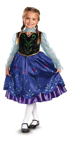 Disney's Frozen Anna Deluxe Para Niñas, Talla M 7/8 Con Lice