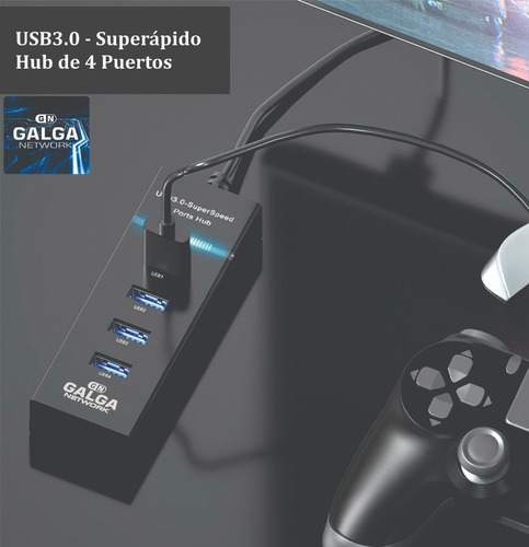 Imagen 3 de 10 de Docking Multiplica Usb 3.0 A 4 Puertos Usb Hub Adaptador