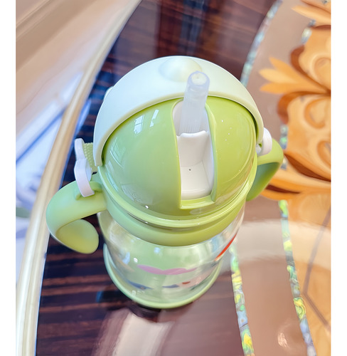 Vaso Infantil 550ml Con Popote Y Asas Doble Oreja