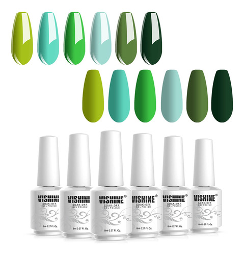 Vishine Juego De 6 Esmaltes De Uñas De Gel Uv Led Soak Off.