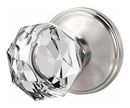 Pomo De Cristal Manija De Puerta No Funcional Niquel Satin