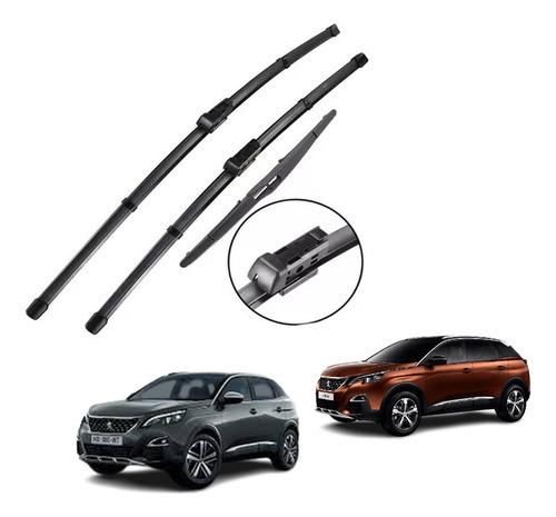 Set De Plumillas Limpia Parabrisas Para Peugeot 3008