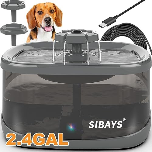 Sibays Fuente De Agua Para Perros Grandes, 300 Onzas, 2.4 Ga