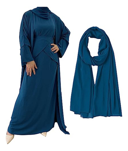 Vestido Abaya Musulmán Para Mujer Conjunto De Tres Piezas Tú