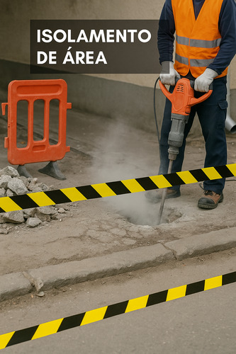 Fita Zebrada Sinalização/isolamento 200mts Kit 5 Unidades