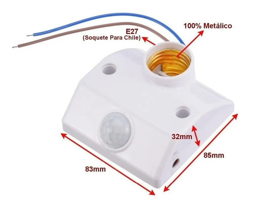 Imagen 2 de 7 de Sensor De Movimiento Pir Con Soquete E27, 220v, 5a, Diy