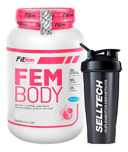 Proteína Fitfem Fem Body 1.5kg Chocolate + Shaker