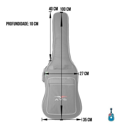 Imagem 3 de 9 de Bag Capa Para Guitarra Avs Super Luxo Ch200 - Alcochoado