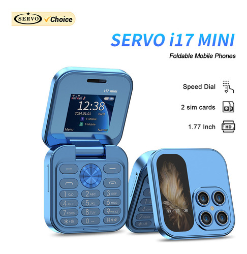 P Nuevo Teléfono Móvil Plegable Servo I17 Mini Dual Sim 2 G
