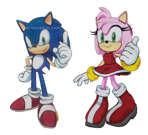 Sonic Y Amy Rose. Figuras De Foamy/goma Eva. Mide 50 Cm