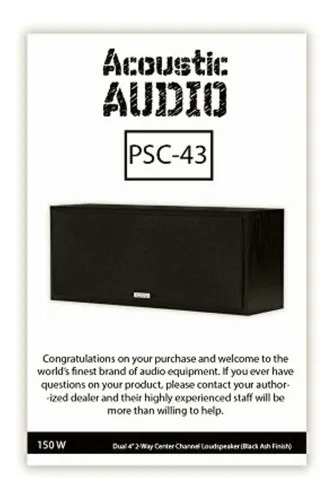 Acoustic Audio Psc-43 Bocina De Canal Central (negro)