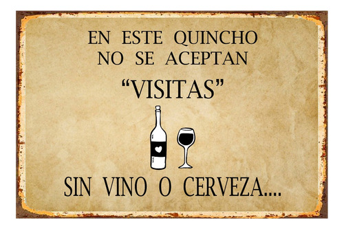 1 Cartel Metálico Frases Para El Quincho # 1, 28x40 Cms