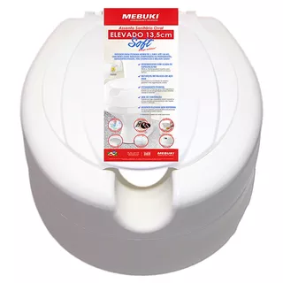 Assento Elevado P/ Vaso Sanitário 13,5 Cm Soft Mebuki Cor Branco