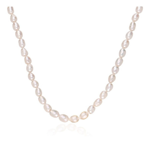 Collar De Perlas Para Mujer Collar En Plata 925 Chapado Oro