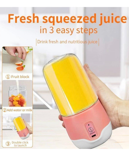 6 Mini Licuadora Portátil Recargable Usb 450ml Mayoreo
