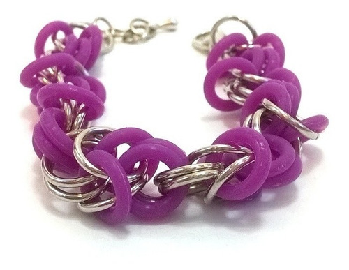 Imagen 6 de 10 de Pulsera Tejido Medieval 7 Colores Regulable Níquel Silicona