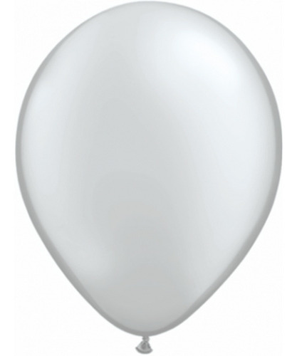 Imagem 1 de 3 de Balão Bexiga Metalizado Branco - Cromado - 25 Unidades N° 5