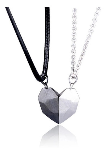 Collar Pareja Corazón Magnético Regalo Novios San Valentín