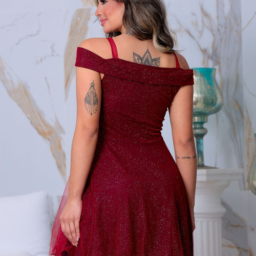 Vestido Debutante Festa Curto Rodado Brilho Várias Cores