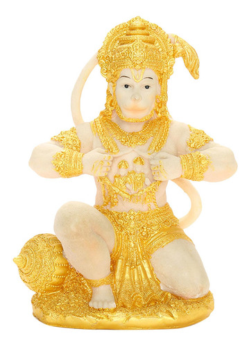 Escultura Hanuman Hindú Chapada En Oro Figura De Mono