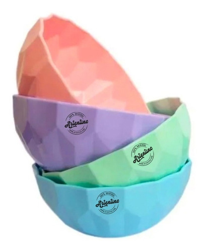 Imagen 3 de 8 de Pack 8 Bowl Mediano Ensalada Postre Compotera Colores Pastel