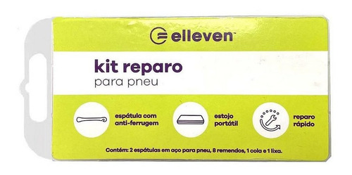 Kit Reparo P/ Pneu E Remendo Com 2 Espátulas De Aço Elleven