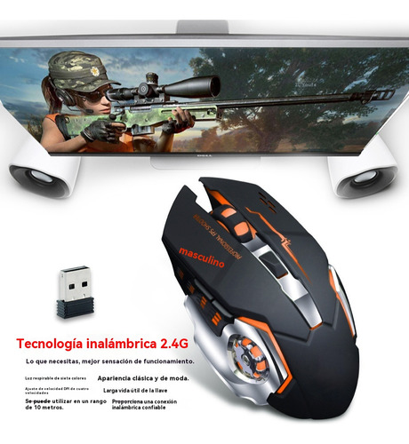 Ratón Inalámbrico Recargable, Ratón Bluetooth Mute Para Vide