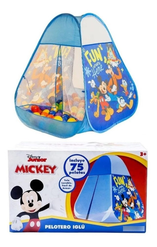 Pelotero Infantil Iglu Disney De Mickey Con 75 Pelotas Lelab