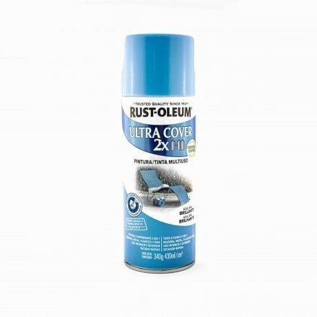 Pintura Aerosol Ultra Cover 2x Azul Spa Brillante Rust Oleum