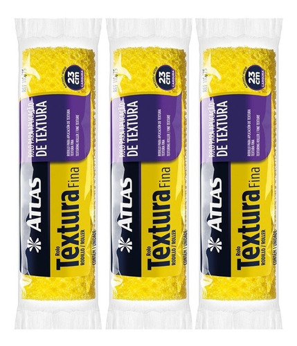 Imagem 1 de 2 de 3 Rolos Para Textura Fina 23cm Atlas - Promoção