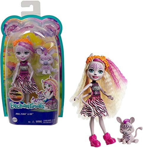 Figura Enchantimals Zadie Zebra Doll, 6 Pulgadas, Color Rojo