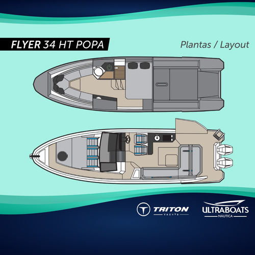 Lancha Triton Flyer 34 Ht Popa || Zero || Lançamento