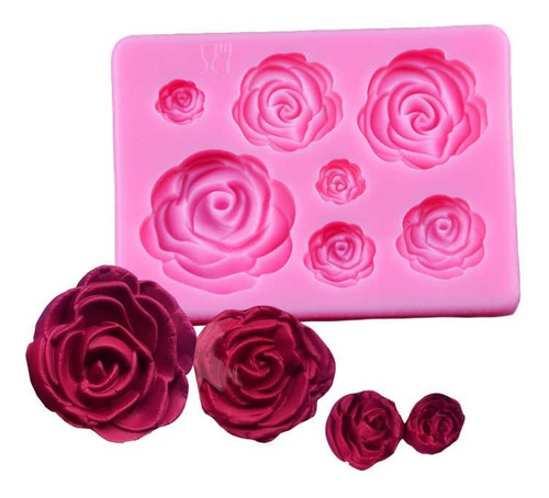 Molde De Silicona Molde Rosas Molde Fondant Rosas 7 Cavid