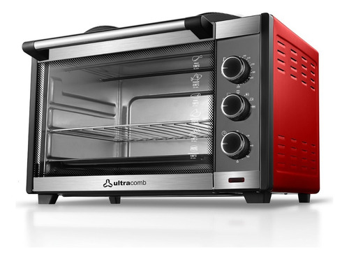 Horno Eléctrico Ultracomb 45 Lts Rojo Doble Anafe Uc-45acn