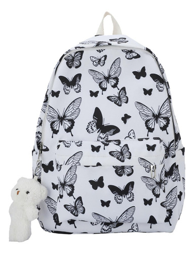 Mochila De Tela Oxford Estampada Para Mujer, Bolso Grande De