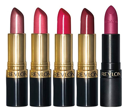 Revlon Super Lustrous Lipstick, Set De Regalo De 5 Colores D