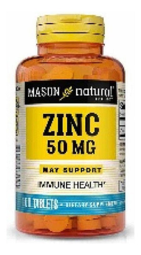 Zinc 50 Mg 100 Tabletas Mason Natural