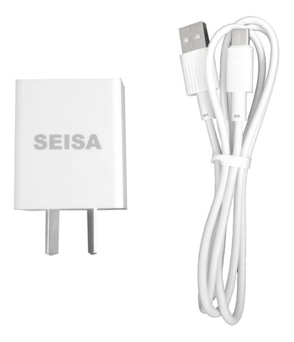 Cargador Adaptador 220v A Usb 2.1 Amper + Cable Usb C Seisa