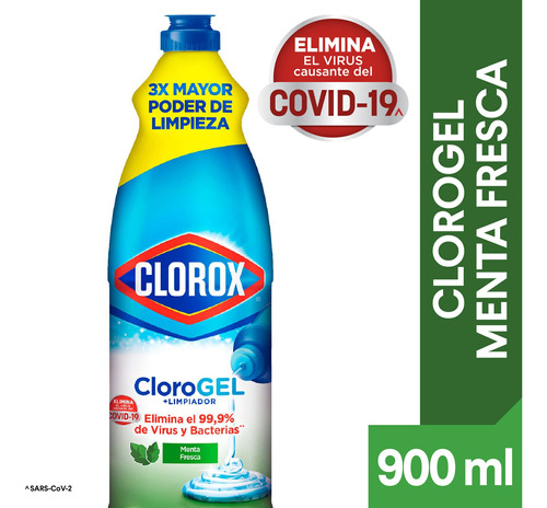 Cloro En Gel Clorox Menta Fresca 900 Ml