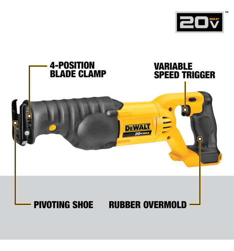 Sierra Recíproca Dewalt 20v Max Dcs380b 3000spm Herramienta