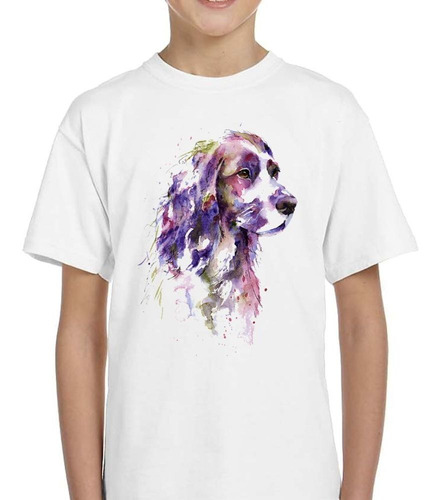 Remera De Niño Perro Cocker Watercolor