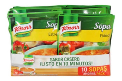 Surtido De Sopas Instantáneas Knorr 10 Pzas De 95 G C/u