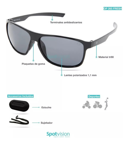 Gafas De Sol Optitech 265 Fresh Negro Negro Negro Negro