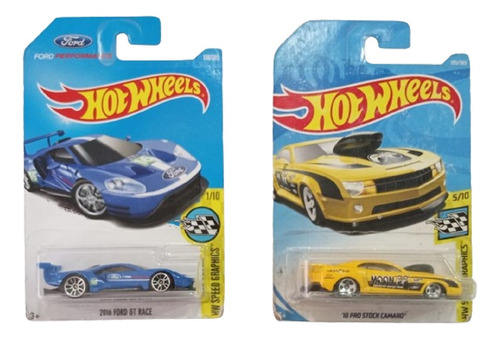 Hot Wheels Combo Ford Gt Race 2016 Y Pro Stock Camaro