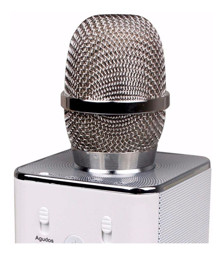 Microfono Inalámbrico Con Parlante Karaoke Bluetooth Plata