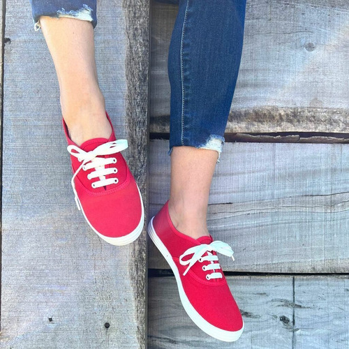 Zapatillas Nautica Wembly Lona Mujer Estilo Casual