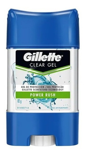 Gillette Clear Gel Power Rush Desodorante En Gel Hombre 82g